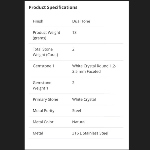 Crystal Stainless Steel Ring - Picture 4 of 7